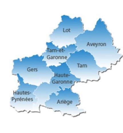 Carte de l'Occitanie